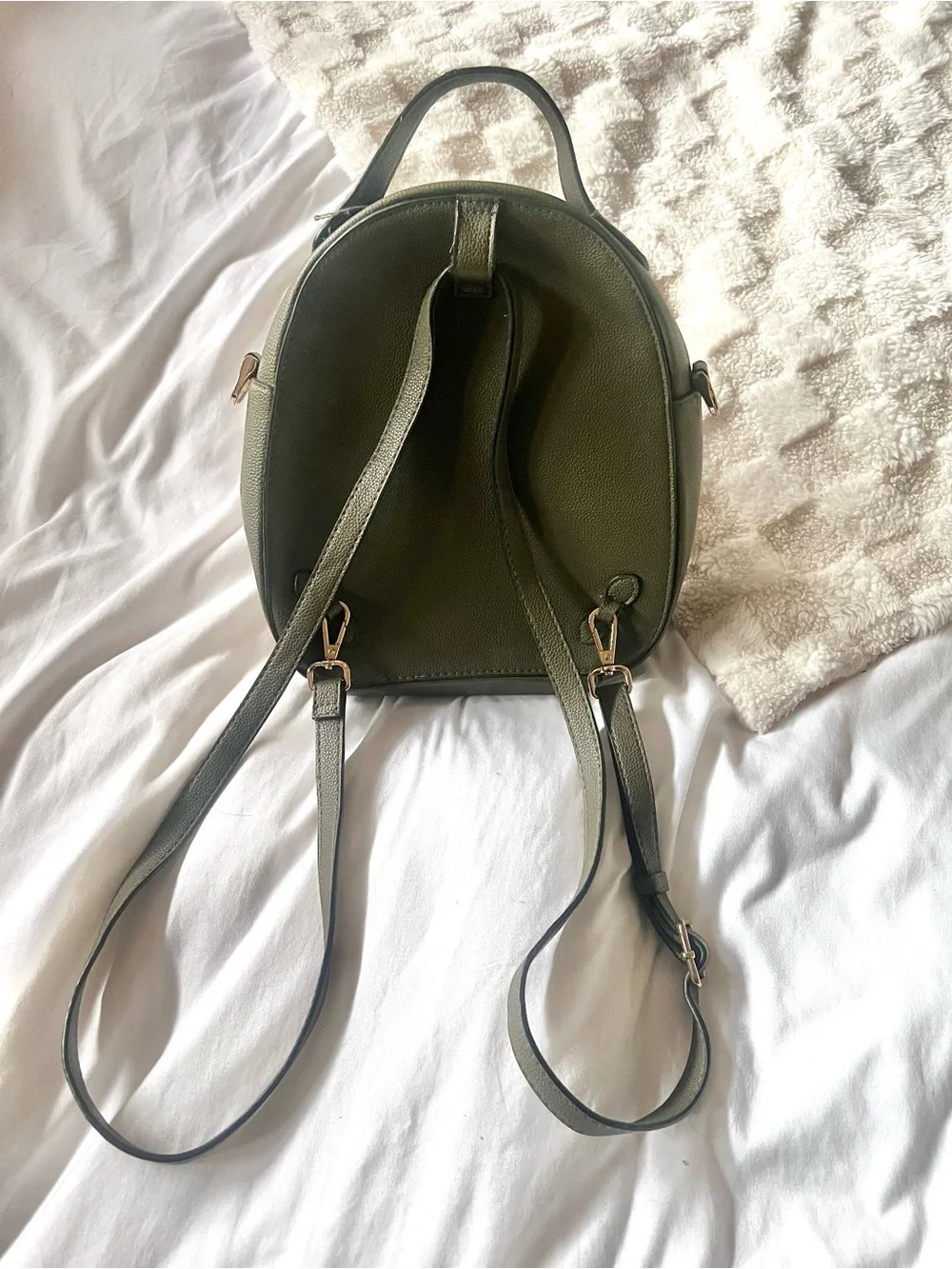 A NEW DAY Olive Green Pebbled Crossbody Backpack